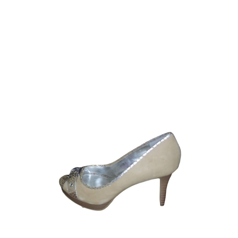 Alfani Two Tone Peep Toe Stiletto Heels Women Sz 10 M‎ Leather Workwear Pumps